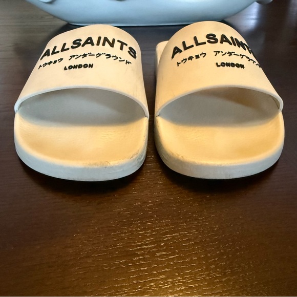 Men’s Allsaints Underground Slip On Slide Sandals - White/Cream - US 10 / EU 43 - Picture 13 of 14